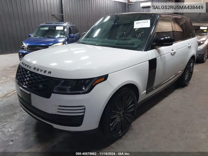 2021 Land Rover Range Rover Hse Westminster Edition VIN: SALGS2RU5MA438449 Lot: 40879962