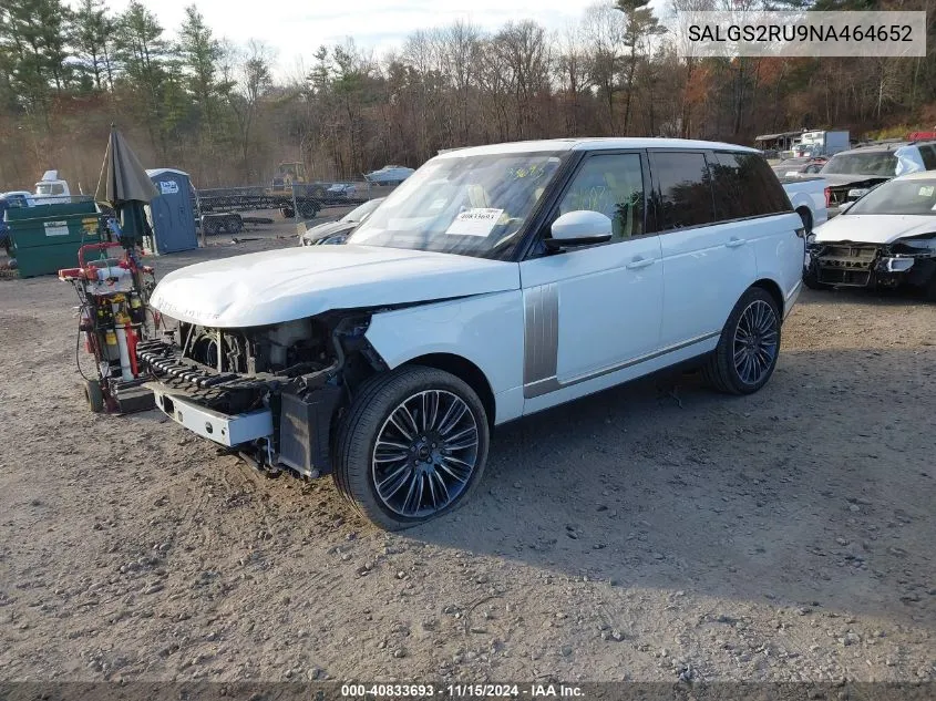 2022 Land Rover Range Rover Westminster VIN: SALGS2RU9NA464652 Lot: 40833693