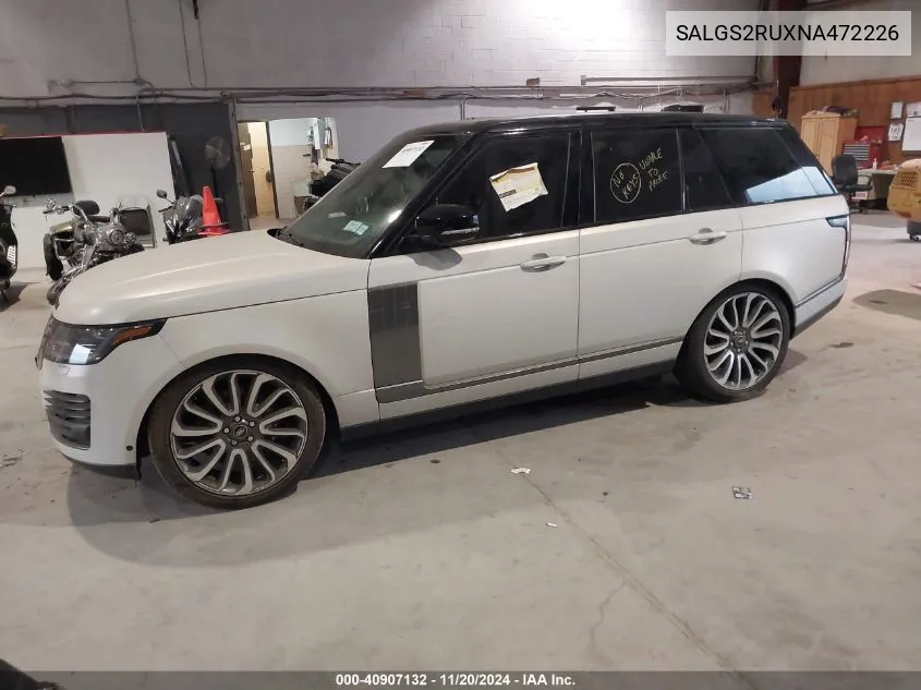 2022 Land Rover Range Rover Westminster VIN: SALGS2RUXNA472226 Lot: 40907132