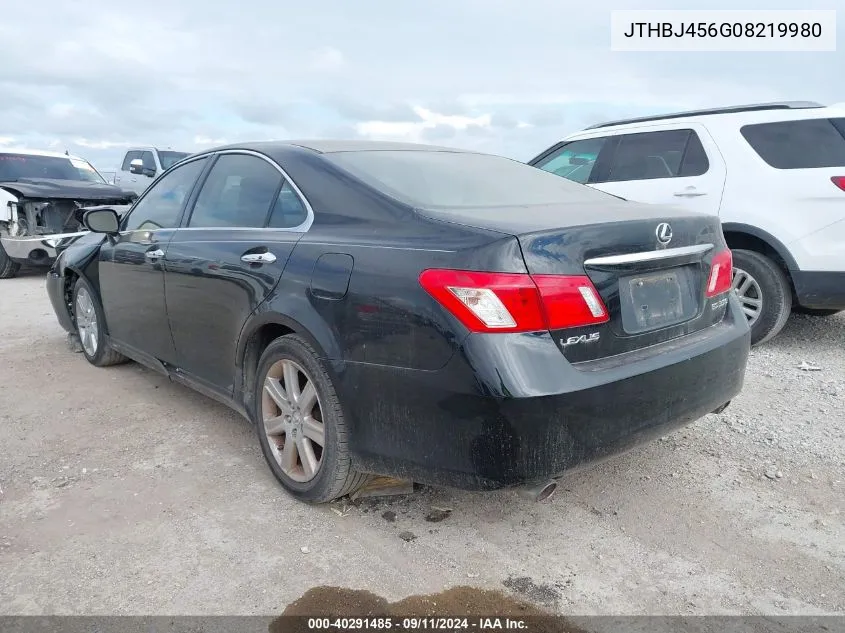 2008 Lexus Es3 VIN: JTHBJ456G08219980 Lot: 40291485