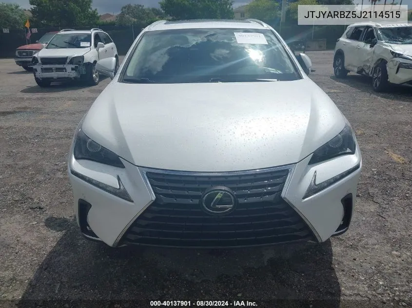 2018 Lexus Nx 300 VIN: JTJYARBZ5J2114515 Lot: 40137901