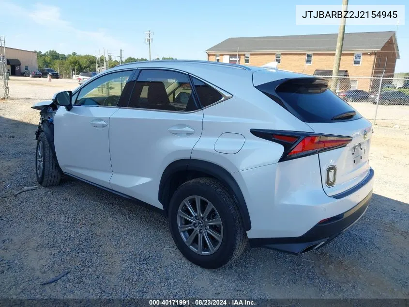 2018 Lexus Nx 300 VIN: JTJBARBZ2J2154945 Lot: 40171991