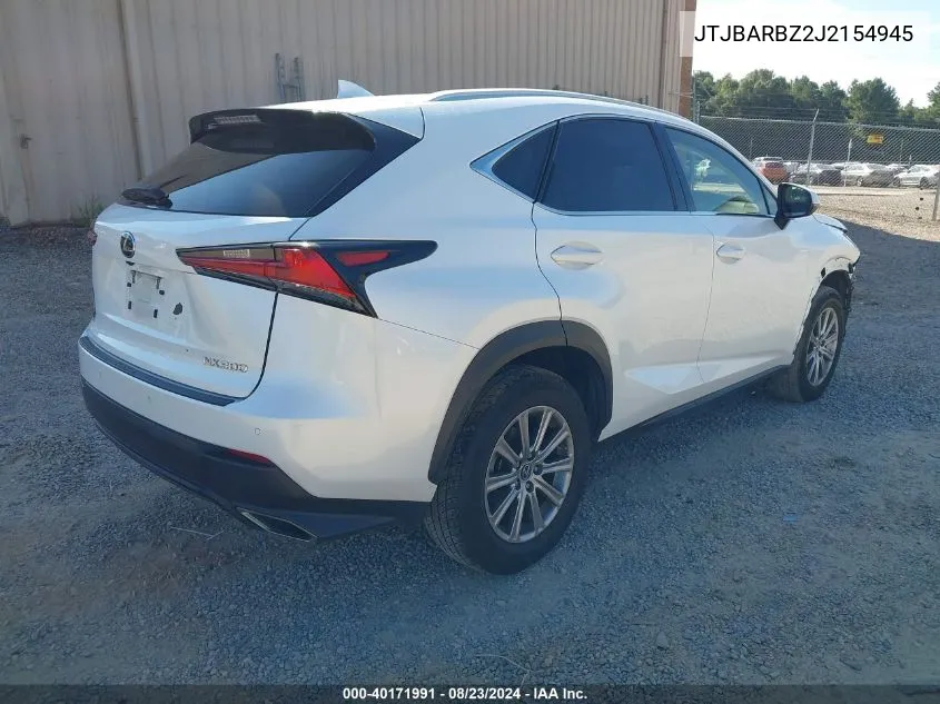 2018 Lexus Nx 300 VIN: JTJBARBZ2J2154945 Lot: 40171991