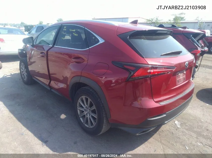 2018 Lexus Nx 300 VIN: JTJYARBZ2J2103908 Lot: 40197017