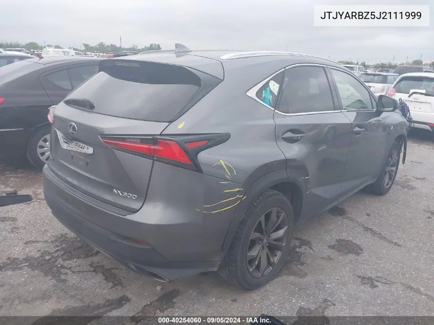 2018 Lexus Nx 300 300/Base/F Sport VIN: JTJYARBZ5J2111999 Lot: 40254060