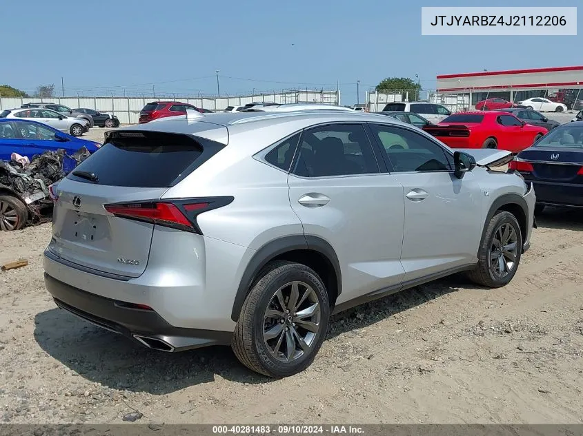 2018 Lexus Nx 300 F Sport VIN: JTJYARBZ4J2112206 Lot: 40281483