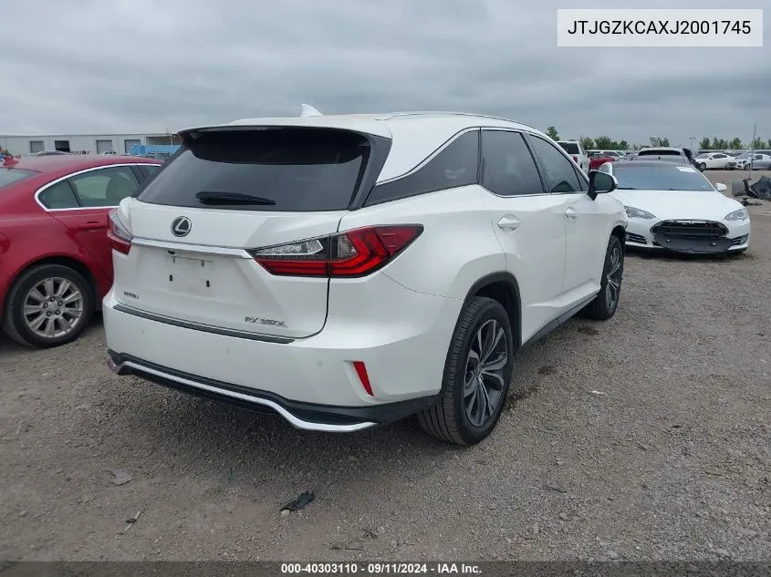 2018 Lexus Rx 350L 350 L VIN: JTJGZKCAXJ2001745 Lot: 40303110