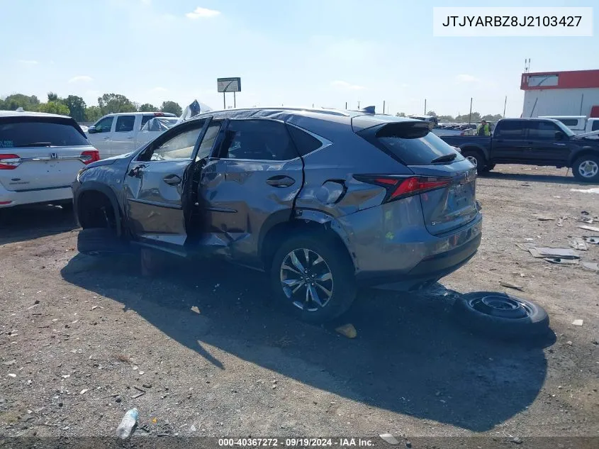 2018 Lexus Nx 300 F Sport VIN: JTJYARBZ8J2103427 Lot: 40367272