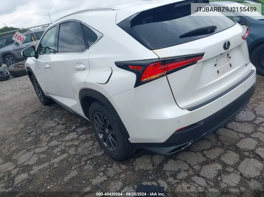 2018 Lexus Nx 300 VIN: JTJBARBZ9J2155459 Lot: 40420884