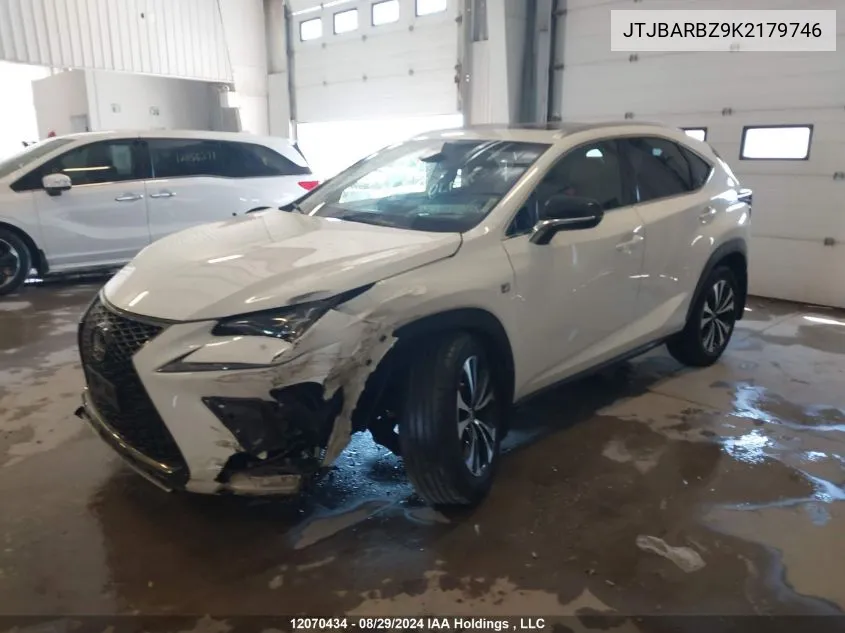 2019 Lexus Nx 300 VIN: JTJBARBZ9K2179746 Lot: 12070434