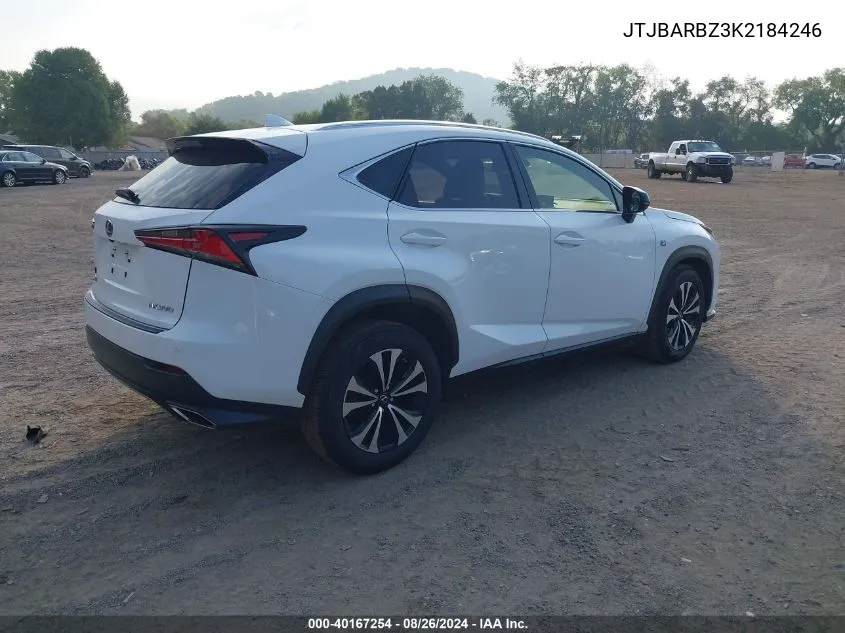 2019 Lexus Nx 300 F Sport VIN: JTJBARBZ3K2184246 Lot: 40167254