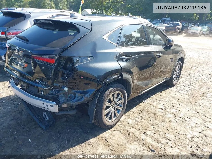 JTJYARBZ9K2119136 2019 Lexus Nx 300