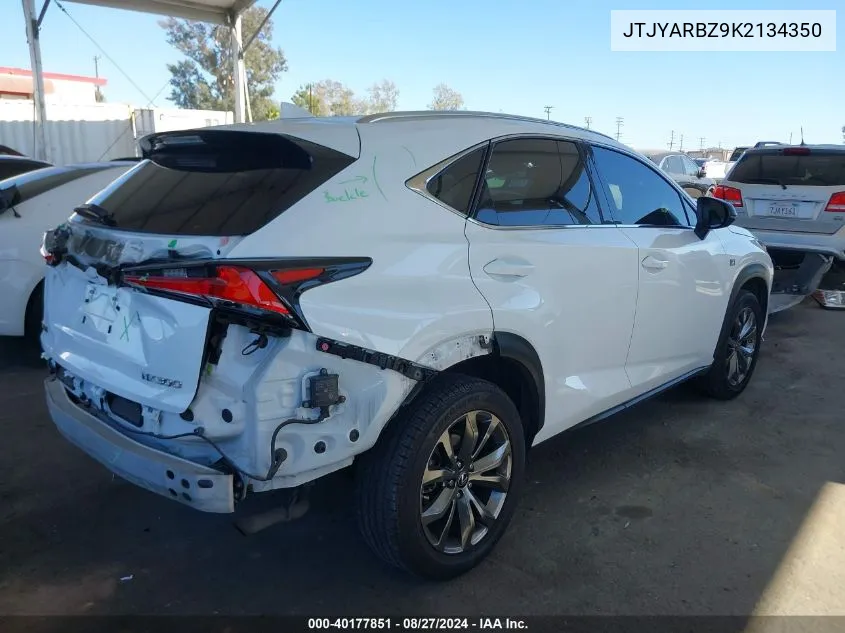 2019 Lexus Nx 300 F Sport VIN: JTJYARBZ9K2134350 Lot: 40177851