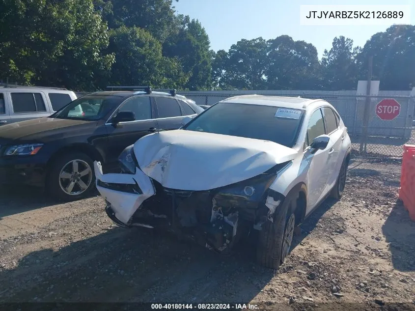 2019 Lexus Nx 300 VIN: JTJYARBZ5K2126889 Lot: 40180144