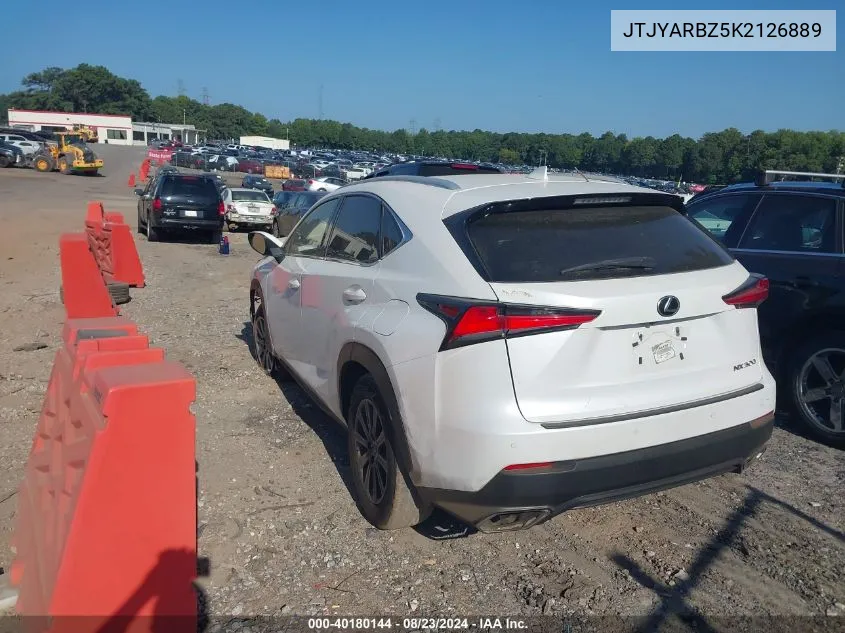 2019 Lexus Nx 300 VIN: JTJYARBZ5K2126889 Lot: 40180144