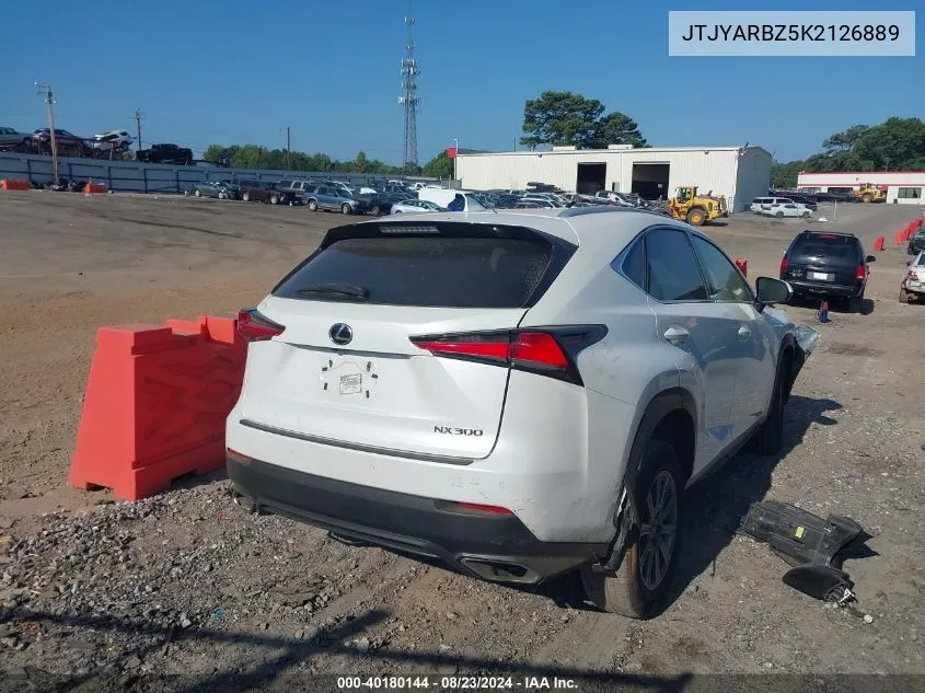 2019 Lexus Nx 300 VIN: JTJYARBZ5K2126889 Lot: 40180144