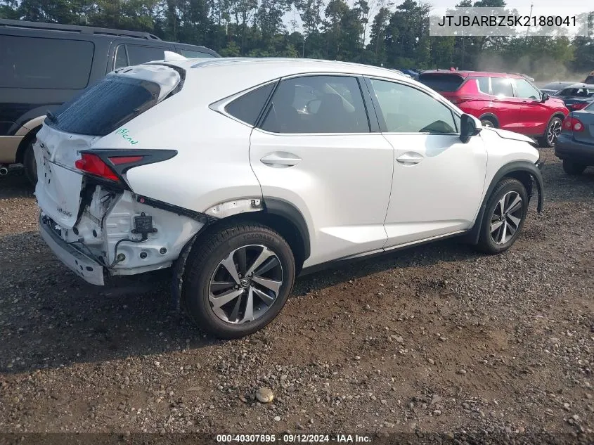 2019 Lexus Nx 300 VIN: JTJBARBZ5K2188041 Lot: 40307895