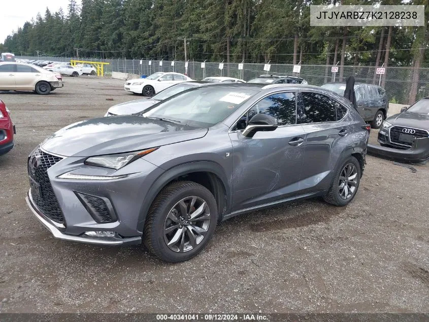 2019 Lexus Nx 300 F Sport VIN: JTJYARBZ7K2128238 Lot: 40341041