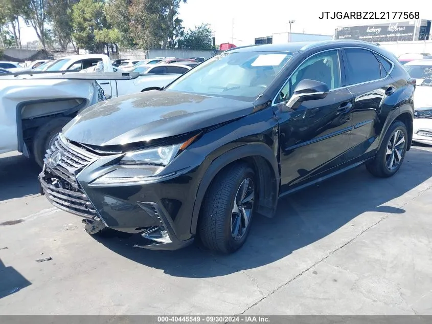 2020 Lexus Nx 300 VIN: JTJGARBZ2L2177568 Lot: 40445549