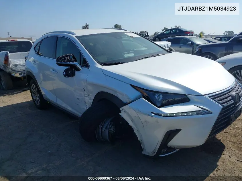 2021 Lexus Nx 300 VIN: JTJDARBZ1M5034923 Lot: 39600367