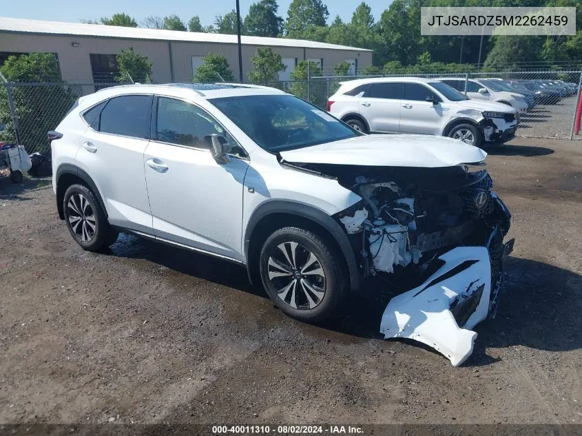 2021 Lexus Nx 300 F Sport VIN: JTJSARDZ5M2262459 Lot: 40011310