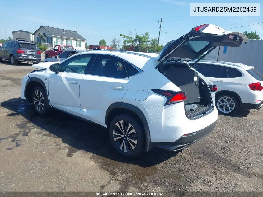 2021 Lexus Nx 300 F Sport VIN: JTJSARDZ5M2262459 Lot: 40011310