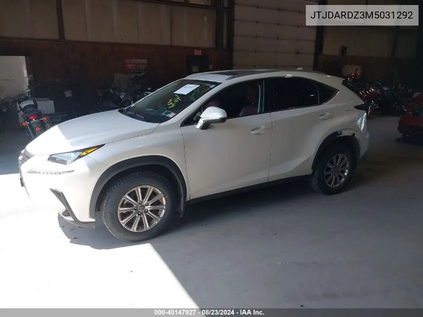 2021 Lexus Nx 300 VIN: JTJDARDZ3M5031292 Lot: 40147927