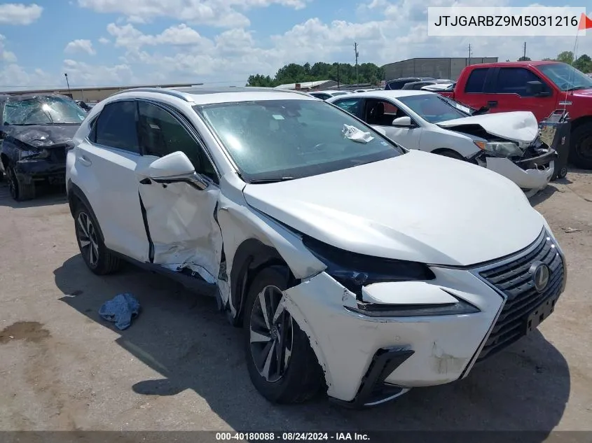 2021 Lexus Nx 300 VIN: JTJGARBZ9M5031216 Lot: 40180088