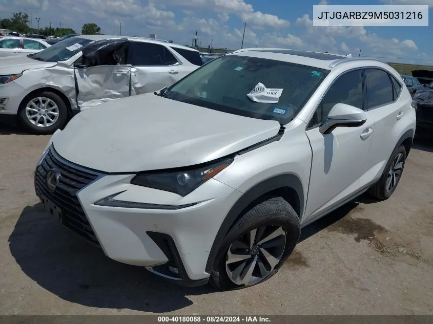 2021 Lexus Nx 300 VIN: JTJGARBZ9M5031216 Lot: 40180088