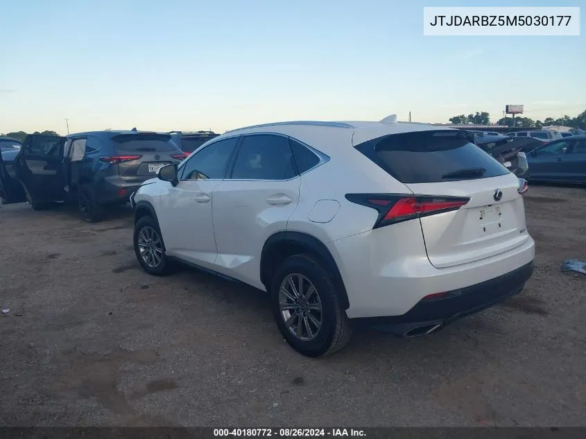 2021 Lexus Nx 300 VIN: JTJDARBZ5M5030177 Lot: 40180772