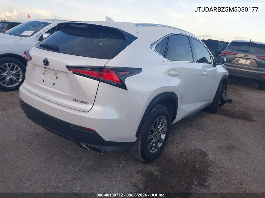 2021 Lexus Nx 300 VIN: JTJDARBZ5M5030177 Lot: 40180772