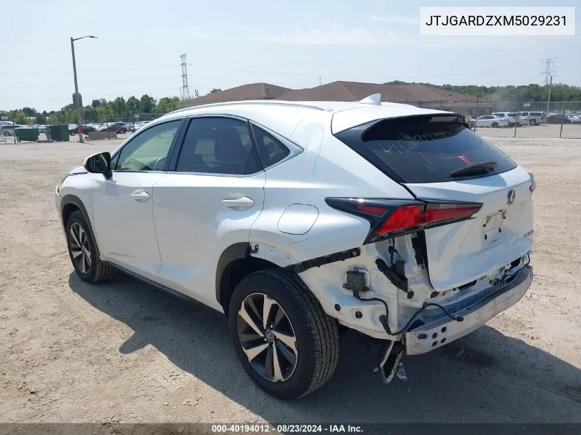 2021 Lexus Nx 300 VIN: JTJGARDZXM5029231 Lot: 40194012