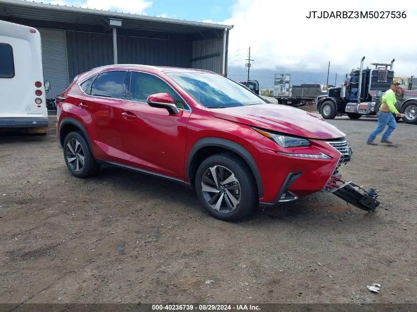 2021 Lexus Nx 300 VIN: JTJDARBZ3M5027536 Lot: 40236739