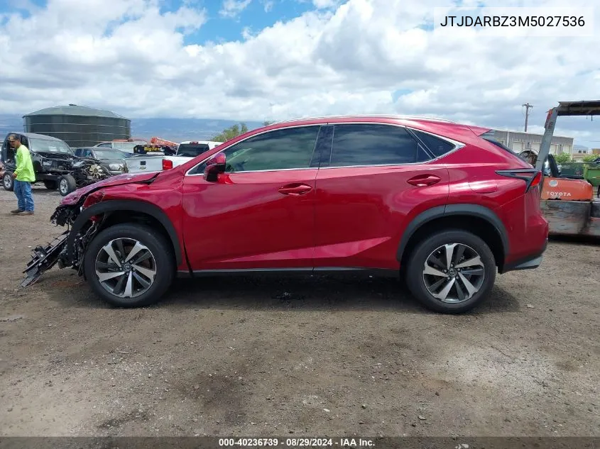 2021 Lexus Nx 300 VIN: JTJDARBZ3M5027536 Lot: 40236739