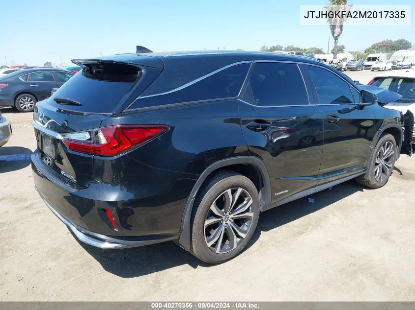 JTJHGKFA2M2017335 2021 Lexus Rx 450Hl