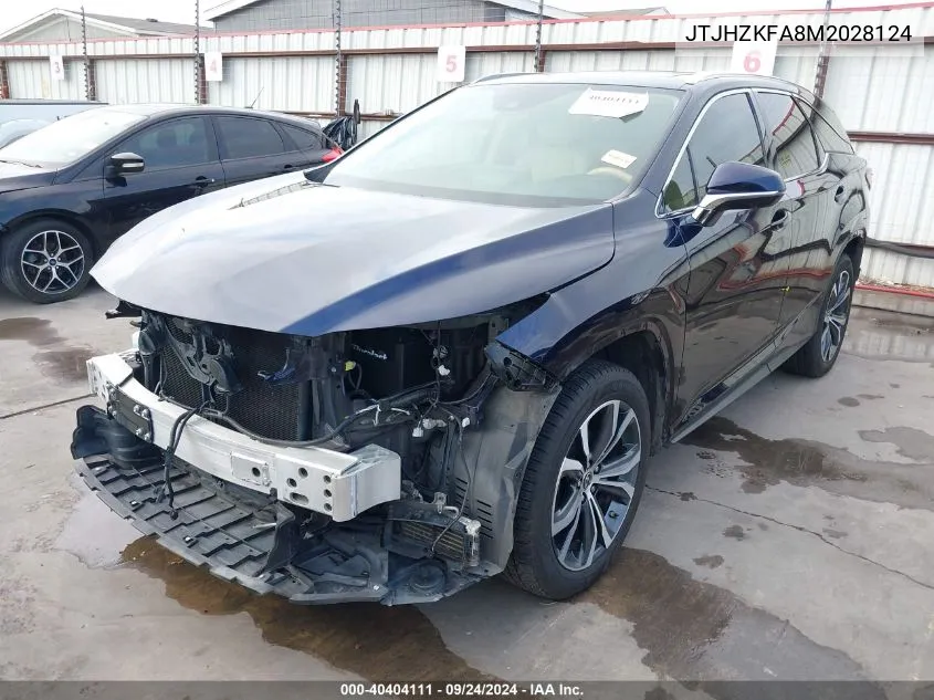 2021 Lexus Rx 350L VIN: JTJHZKFA8M2028124 Lot: 40404111