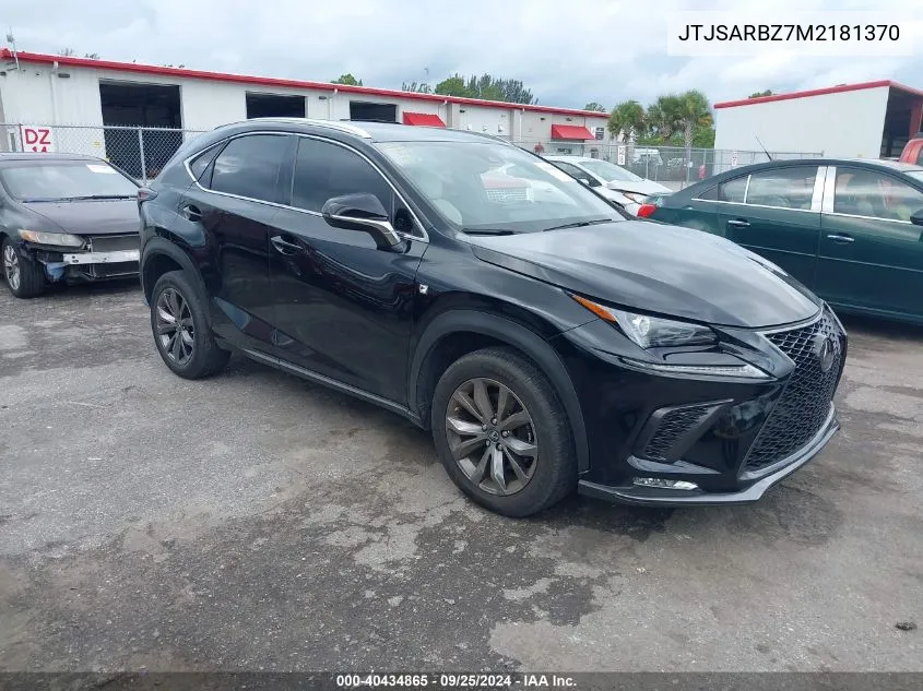 2021 Lexus Nx 300 F Sport VIN: JTJSARBZ7M2181370 Lot: 40434865