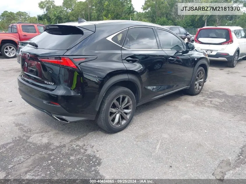 2021 Lexus Nx 300 F Sport VIN: JTJSARBZ7M2181370 Lot: 40434865