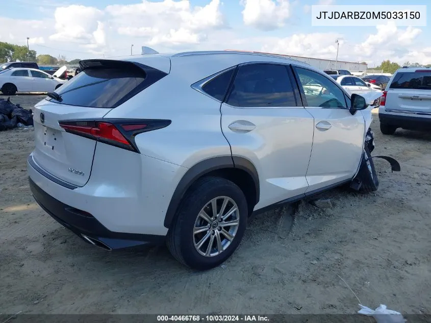 2021 Lexus Nx 300 VIN: JTJDARBZ0M5033150 Lot: 40466768