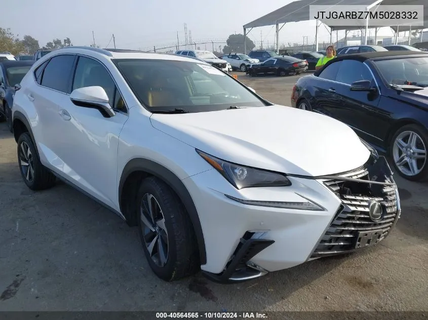 2021 Lexus Nx 300 VIN: JTJGARBZ7M5028332 Lot: 40564565