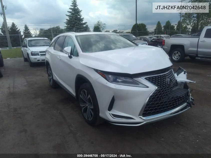 2022 Lexus Rx 350L VIN: JTJHZKFA0N2042648 Lot: 39446708