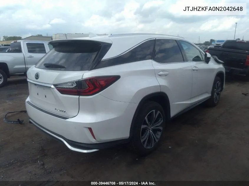 2022 Lexus Rx 350L VIN: JTJHZKFA0N2042648 Lot: 39446708