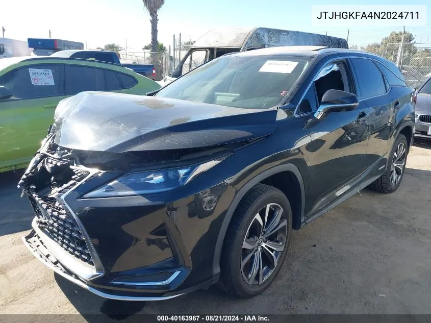 JTJHGKFA4N2024711 2022 Lexus Rx 450Hl