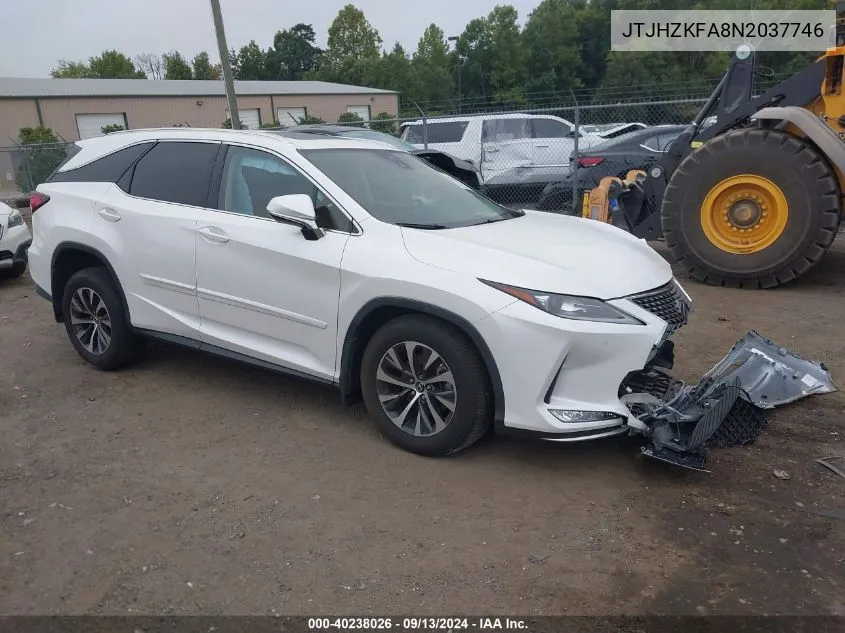 2022 Lexus Rx 350L VIN: JTJHZKFA8N2037746 Lot: 40238026