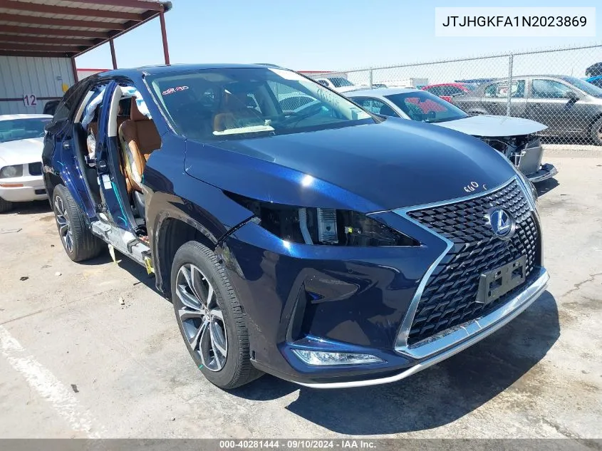 2022 Lexus Rx 450Hl 450H L VIN: JTJHGKFA1N2023869 Lot: 40281444