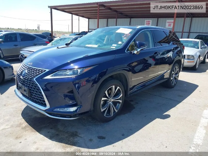 2022 Lexus Rx 450Hl 450H L VIN: JTJHGKFA1N2023869 Lot: 40281444