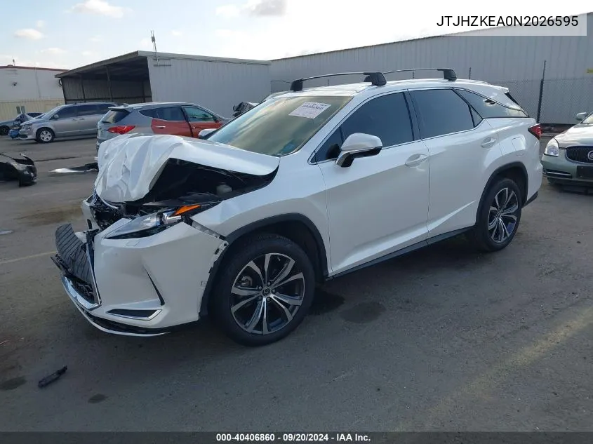 2022 Lexus Rx 350L VIN: JTJHZKEA0N2026595 Lot: 40406860