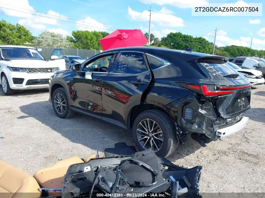 2024 Lexus Nx 250 Premium VIN: 2T2GDCAZ6RC007504 Lot: 40412281