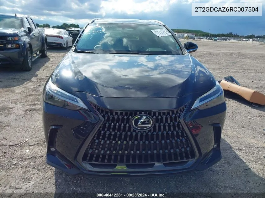 2024 Lexus Nx 250 Premium VIN: 2T2GDCAZ6RC007504 Lot: 40412281