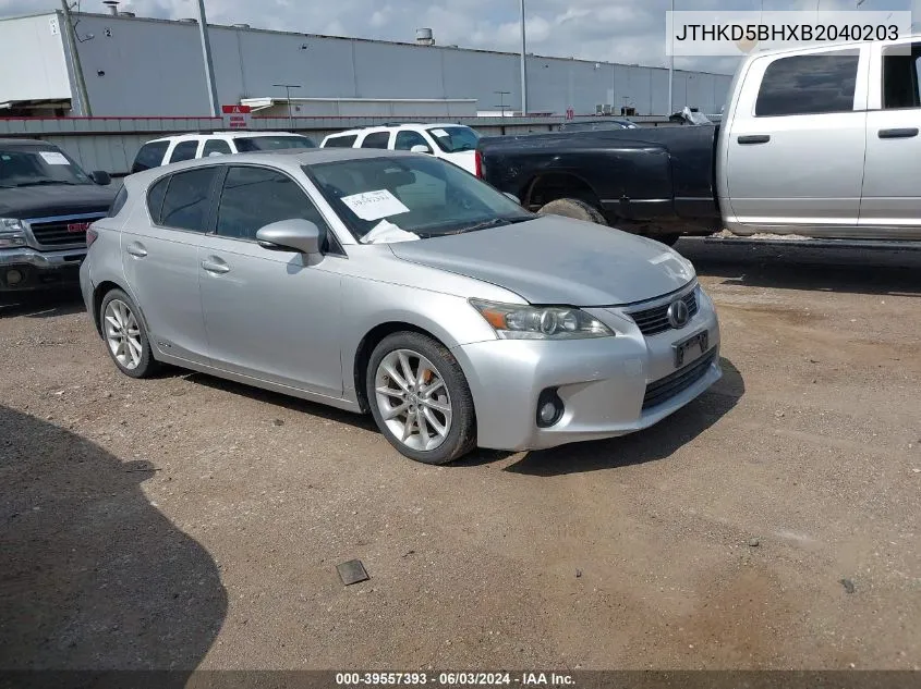 2011 Lexus Ct 200H Premium VIN: JTHKD5BHXB2040203 Lot: 39557393